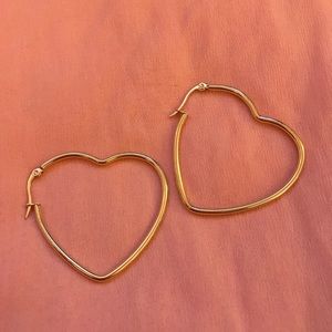 Gold Heart Shaped Earrings